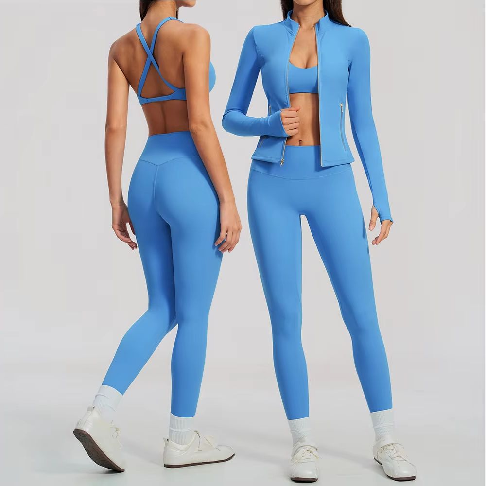 Crossfit Equipment - Women 2/3Pcs Yoga Set Zip Up