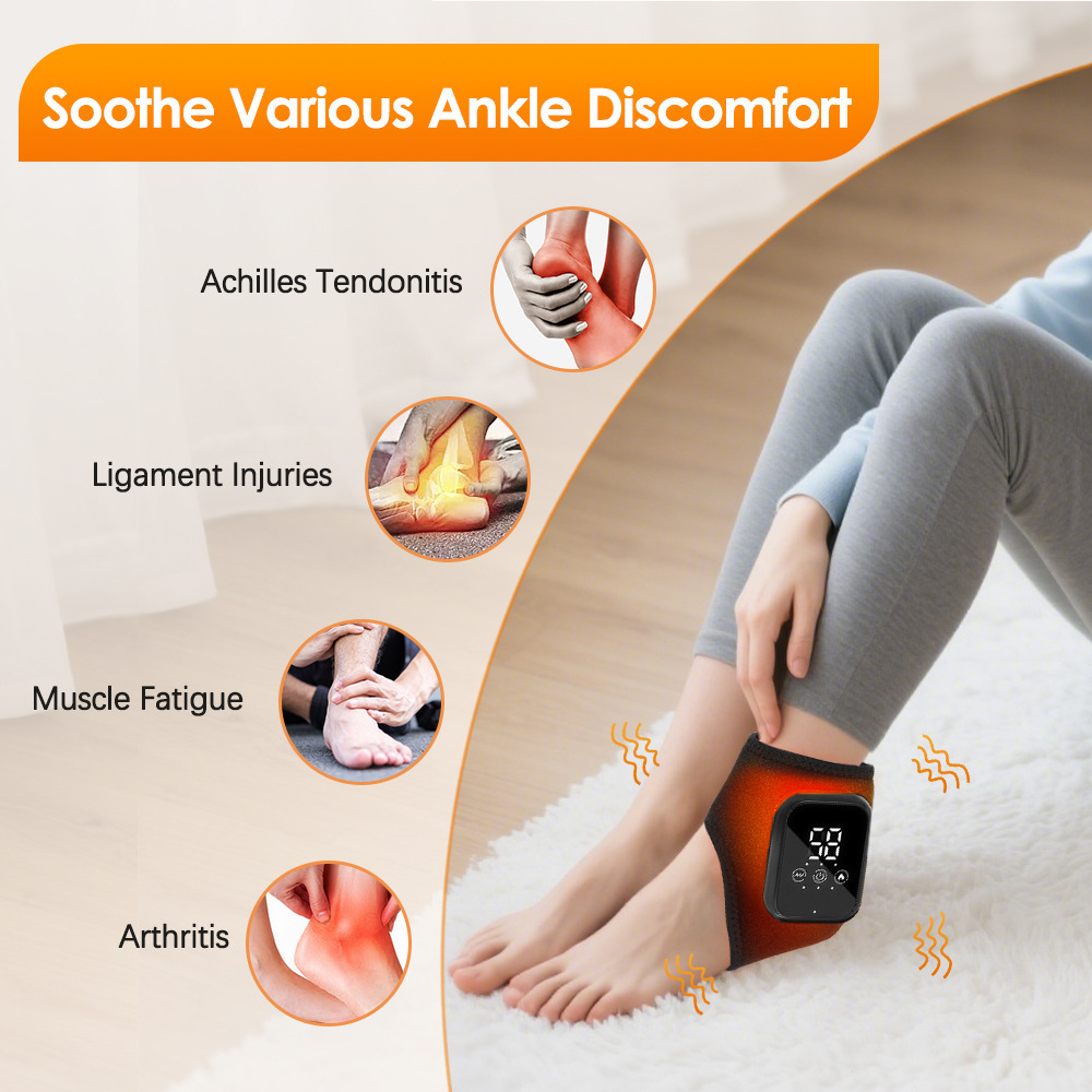 Wrist Wrap Support - Electric Ankle Heat Massager Vibrator Foot